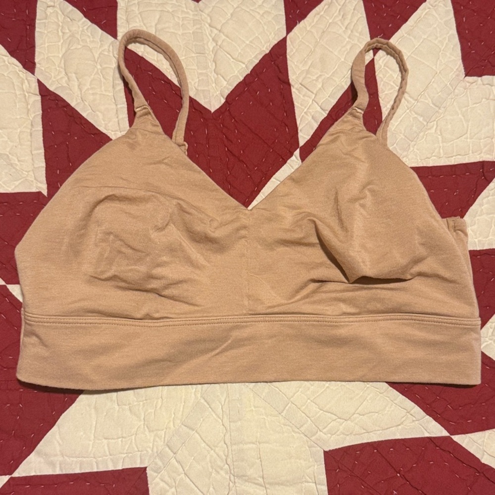 Harper Wilde - Cloud Cotton Triangle Bralette - Tan - L - Worn and Washed Once